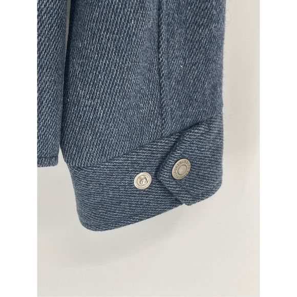 Lauren Ralph Lauren Blazer Jacket Women Petite Small Full Zip Moto Blue Wool - Picture 12 of 13